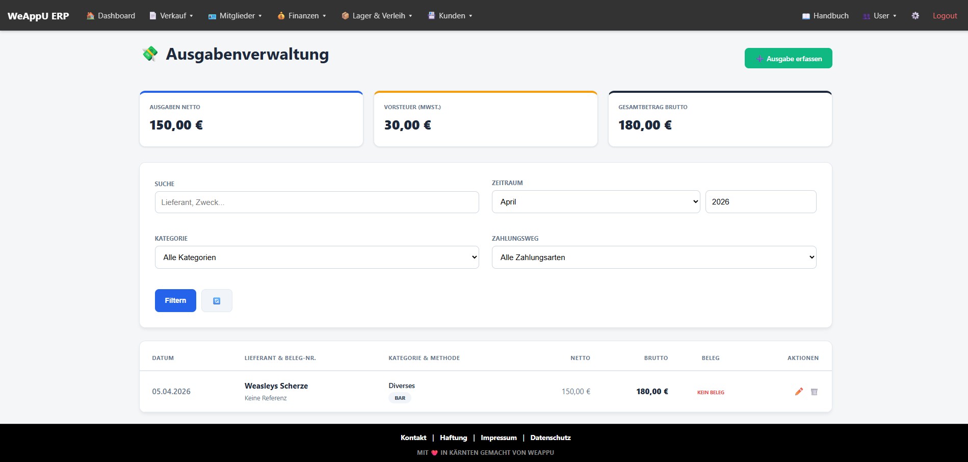 einfach-gebucht Screenshot